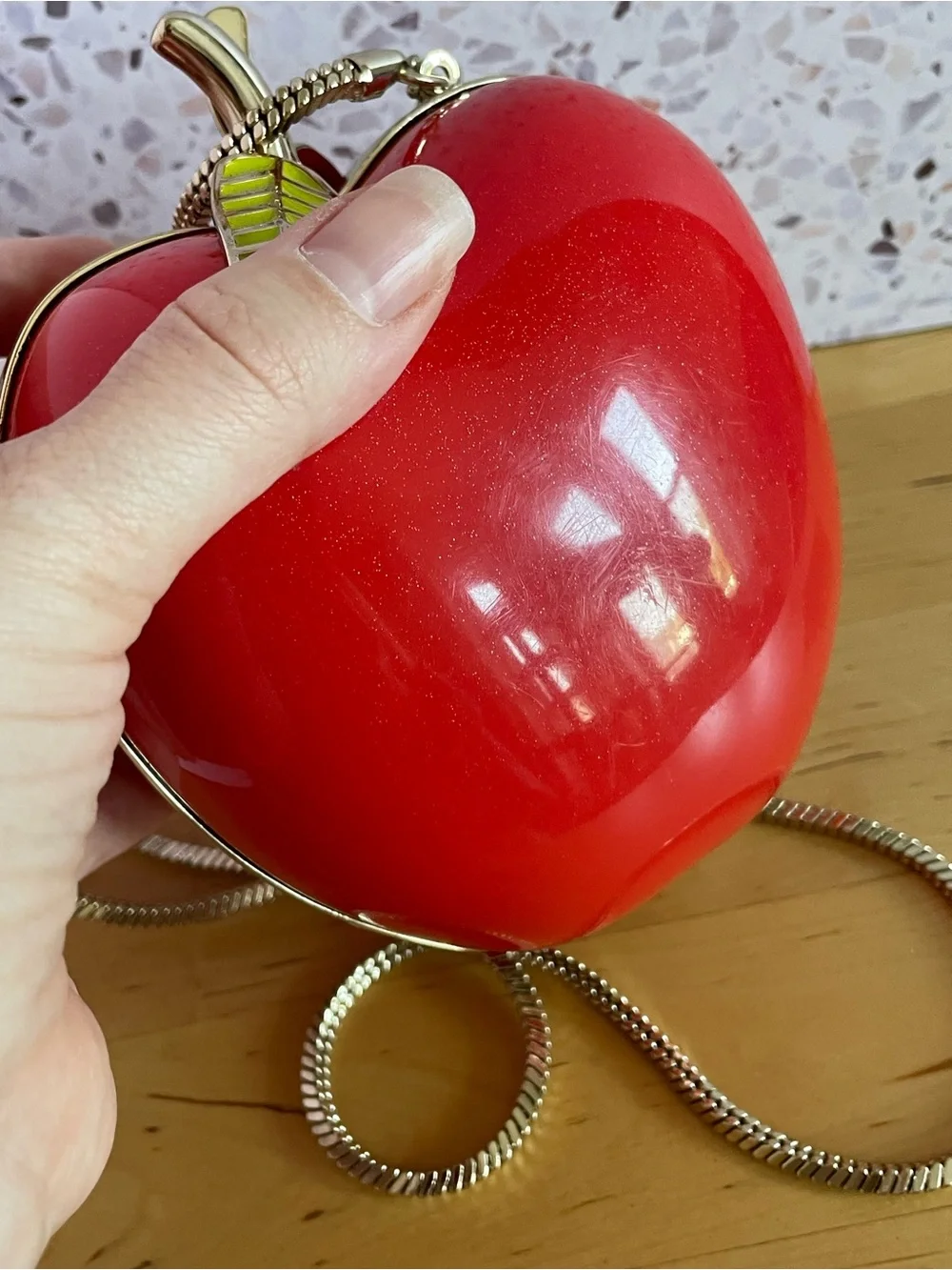 kate spade “Far From The Tree” 3D Apple Resin Clutch & Crossbody